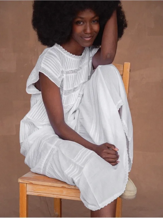 NWT Sonderhaus Margot Dress - Cotton Eyelet Heritage Maxi Dress - Picture 3 of 12